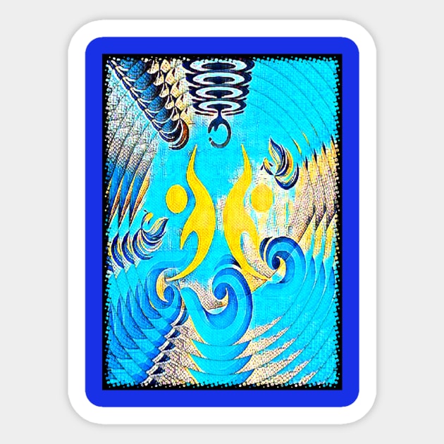 Free dive ocean abstract Sticker by SilverPixieArt